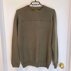 Timberland Heavy Knit Relaxed Sweater - Men's Medium Casual Pullover, Dark Green